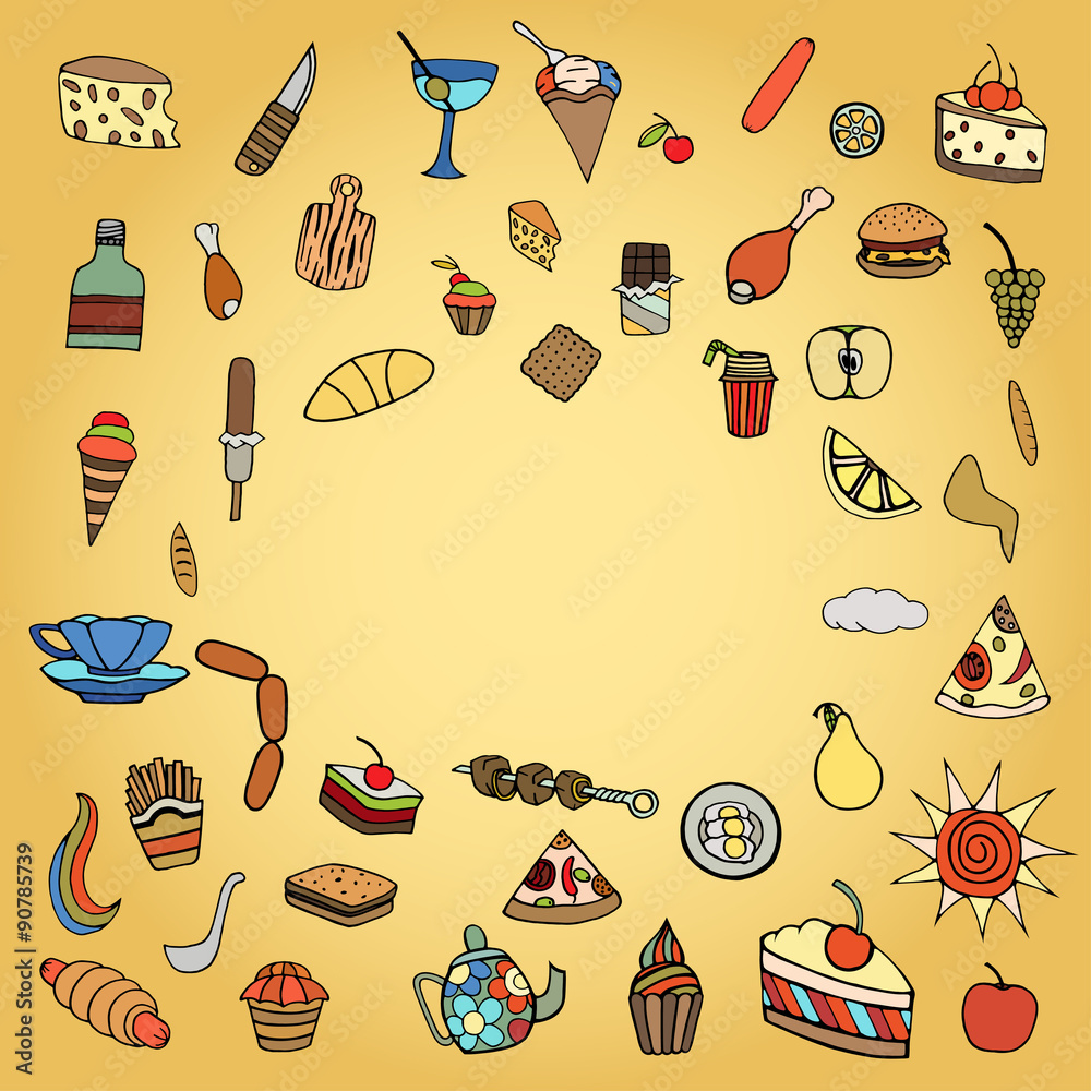 set of food theme set of food theme