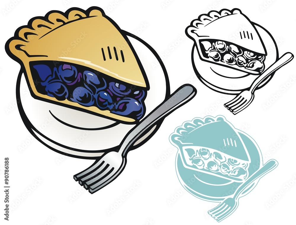 Blueberry pie Stock Vector Adobe Stock
