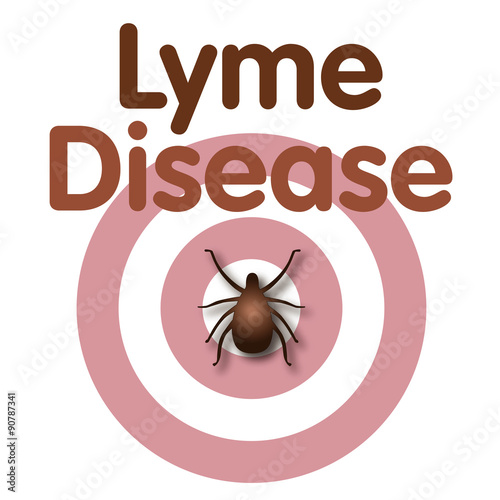 Lyme Disease, bulls-eye rash, tick, concentric circles design