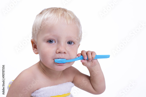 Boy with toothbrush