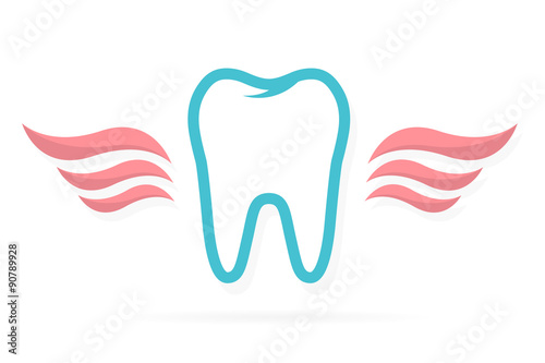 Dentist logo tooth with wings