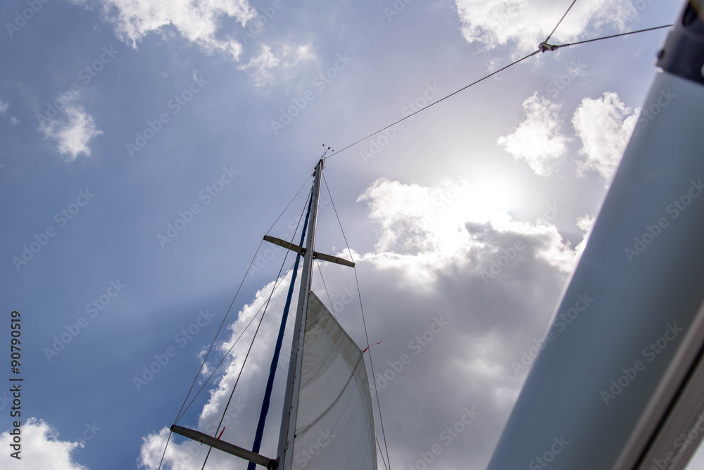 sailing yacht in the open ocean sailing yacht in the open ocean