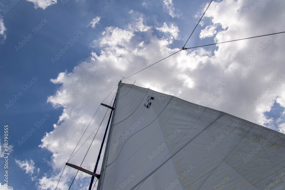 sailing yacht in the open ocean sailing yacht in the open ocean