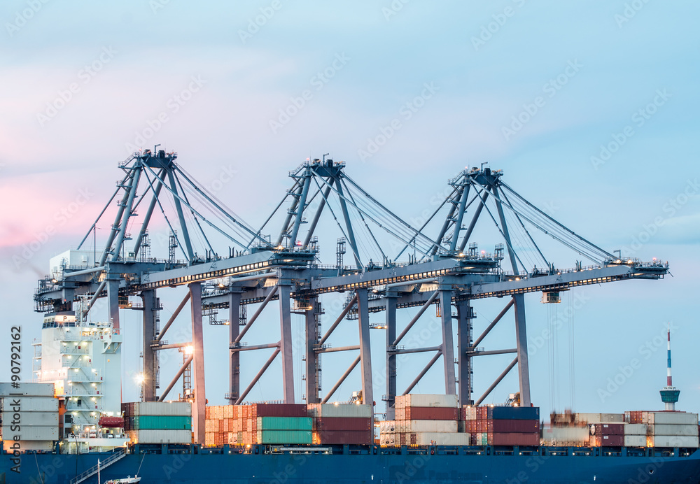 Fototapeta premium Container Cargo freight ship