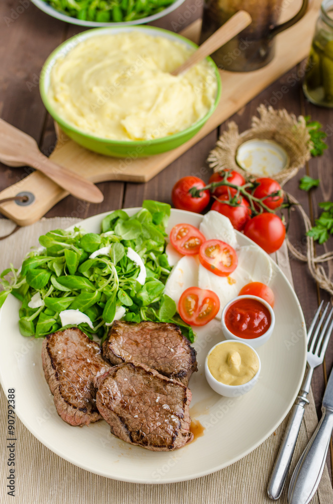 Beef steak with salad Beef steak with salad