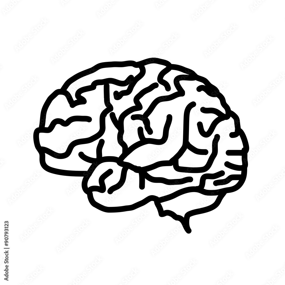 Brain icon isolated on white background. Brain icon isolated on white background.