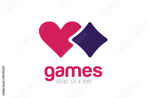 Casino logo icon poker cards or game and money