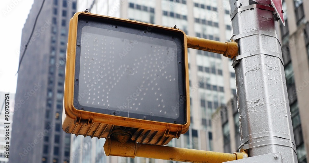 4K Manhattan Walk Don't Walk Sign Detail