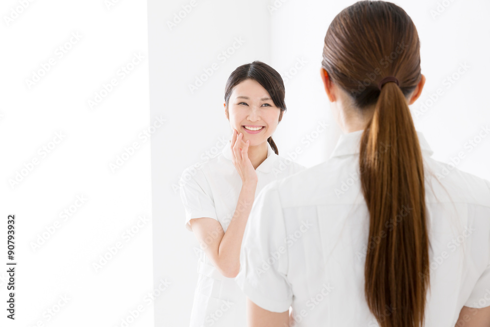 young asian nurse isolated on white background young asian nurse isolated on white background