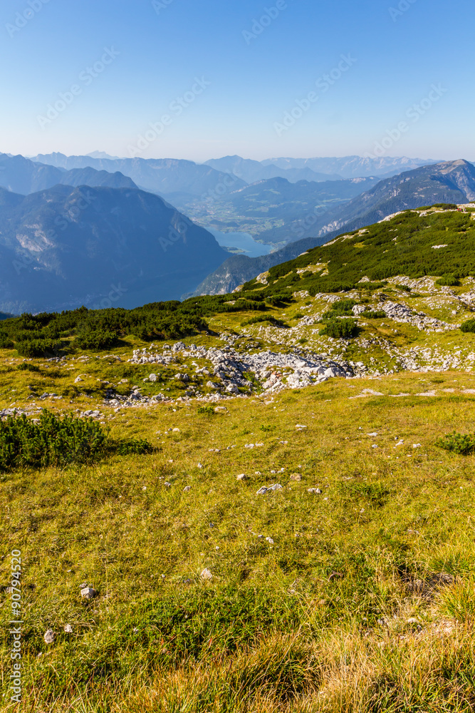 Beautiful Alps view from Dachstein Mountain with 5 Fingers viewing Platform