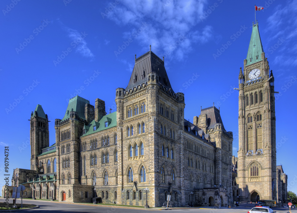The Center block of the Parliament Buildings, Ottawa, Canada