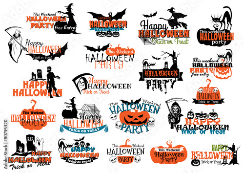 Halloween party banners and headers