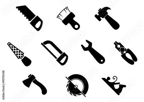 Set of isolated hand tools icons