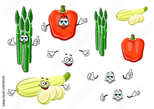Bell pepper, asparagus and zucchini vegetables