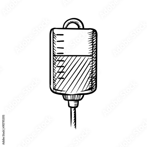 Sketch of blood bag for transfusion