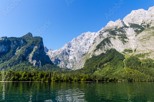 Alpine mountain lake Obersee in Summer, Konigsee National Park, Bayern, Germany  © daliu