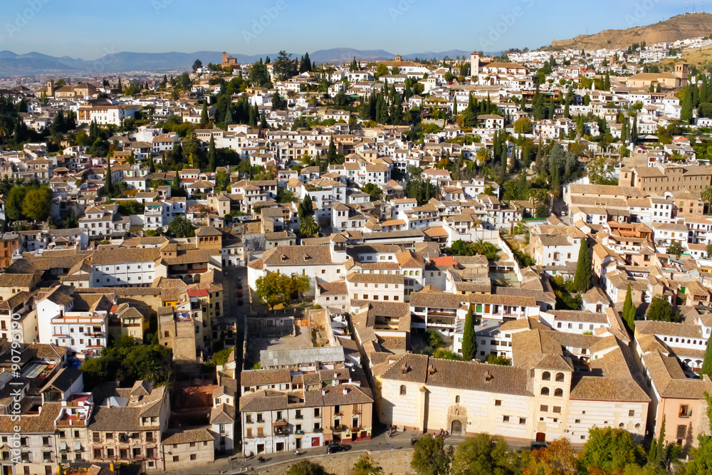 Albaicin landscape, Granada, Spain / Albaicin is a district of Granada, in the autonomous community of Andalusia, Spain.