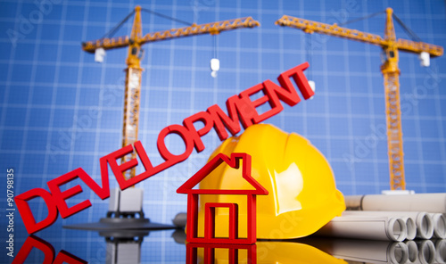 Development, Buildings under construction background