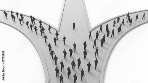 people on the crossroad