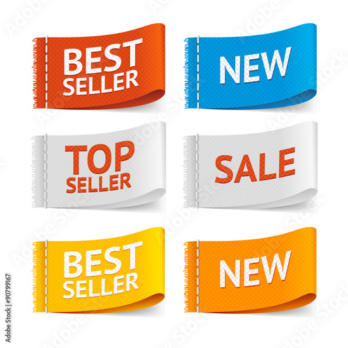 Fabric Clothing Sale Labels. Vector