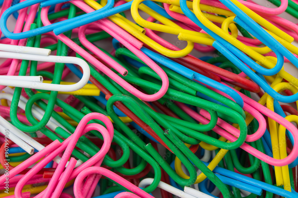 Many colorful paper clips Many colorful paper clips