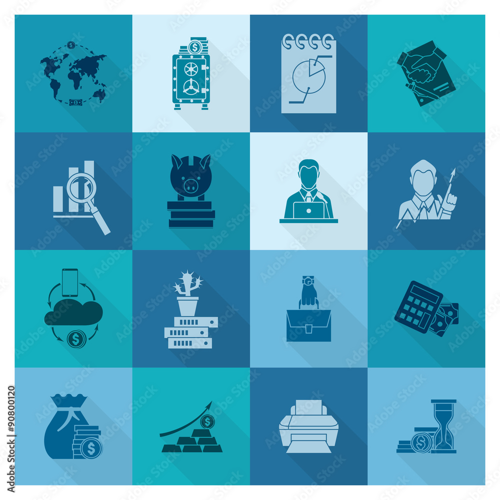Naklejka premium Business and Finance Icon Set