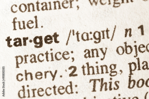 Dictionary definition of word target