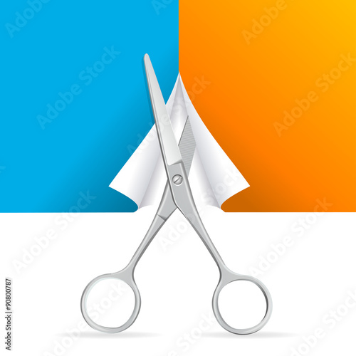 Scissors Cut Paper. Vector