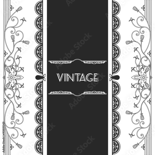 vintage background frame design black