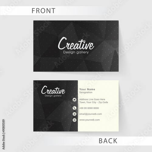 Horizontal business card or visiting card set. 