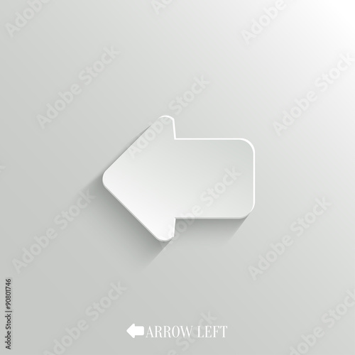 Arrow left icon - vector web background