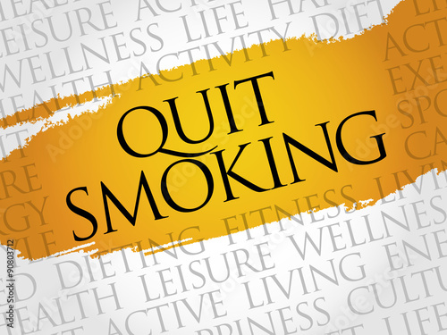 Quit Smoking word cloud, health concept