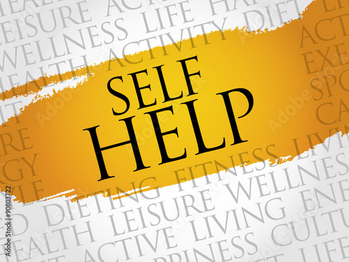 Self Help word cloud, health concept