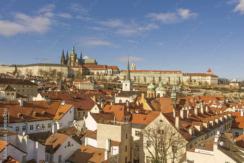 Fototapeta premium Prague Castle and roofs of old Prague