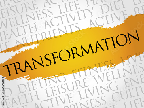 TRANSFORMATION word cloud, fitness, sport, health concept
