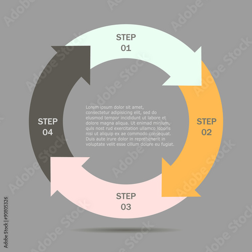 circle arrows for infographic. Template for diagram, graph, presentation and chart. Business concept with four options, parts, steps or processes.