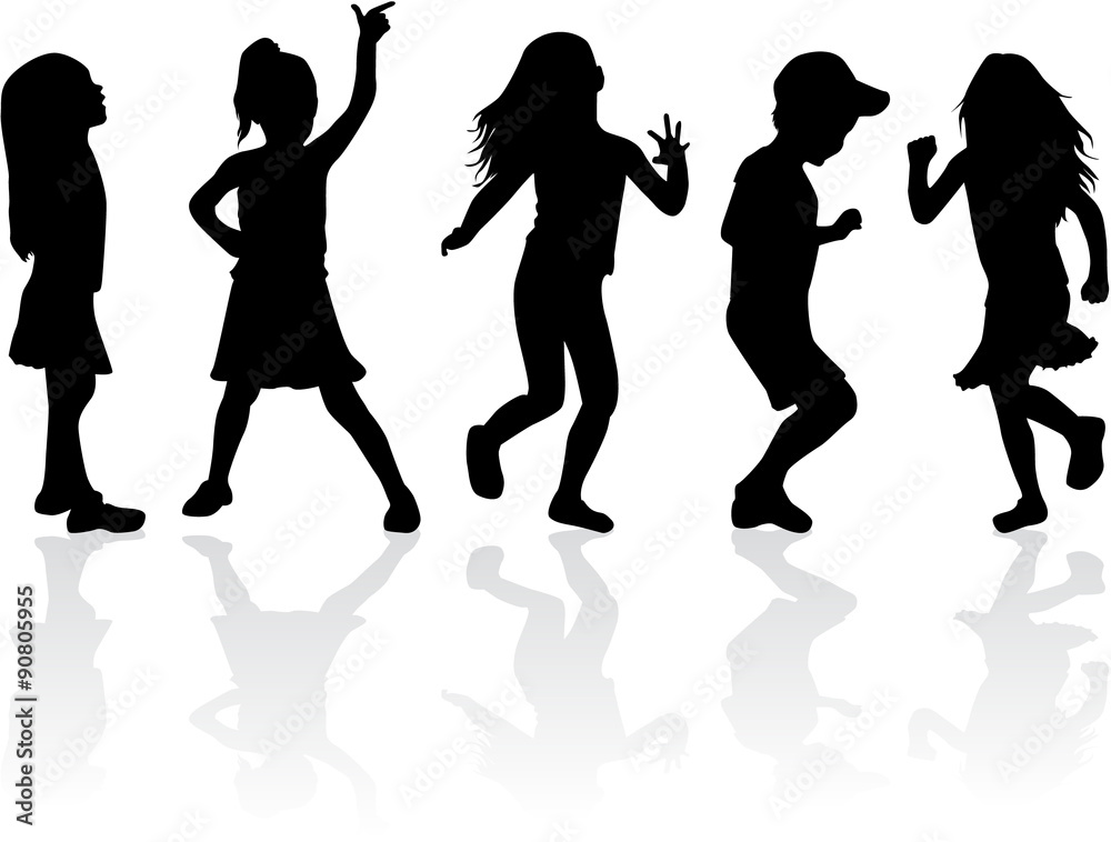 Fototapeta premium Children silhouettes.