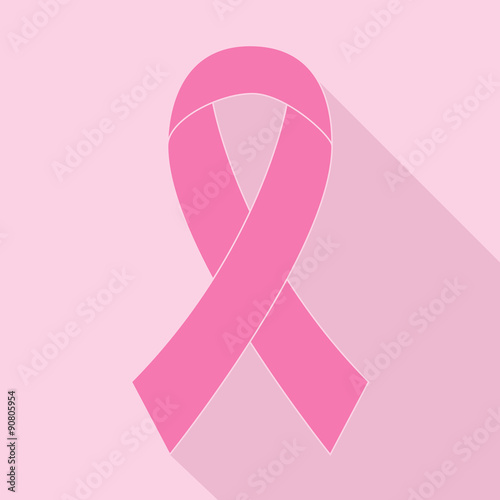 cancer ribbon in flat design
