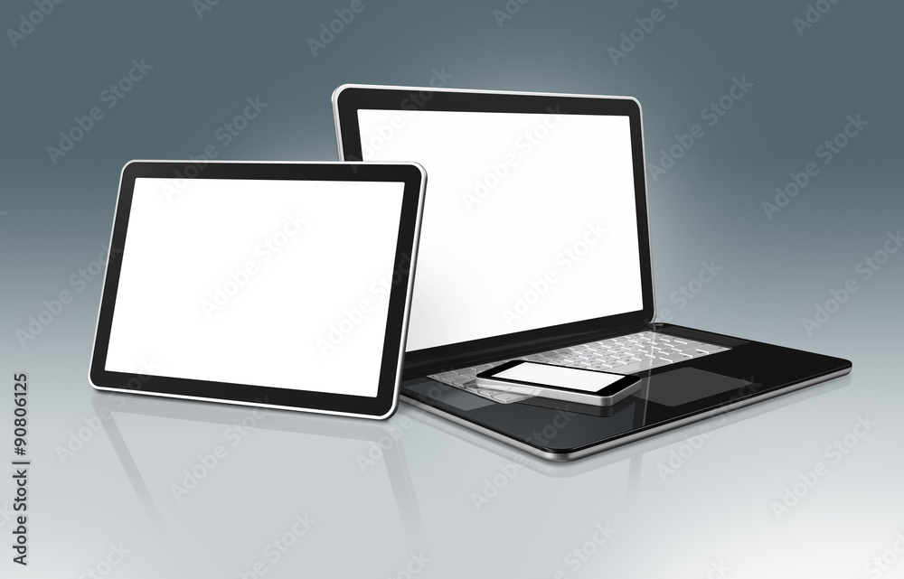 High Tech Laptop, mobile phone and digital tablet High Tech Laptop, mobile phone and digital tablet