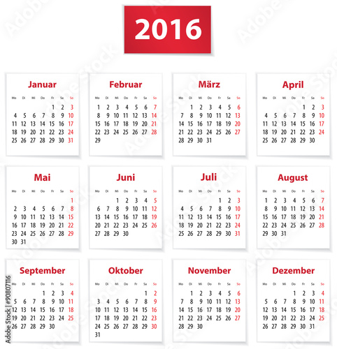 2016 German calendar