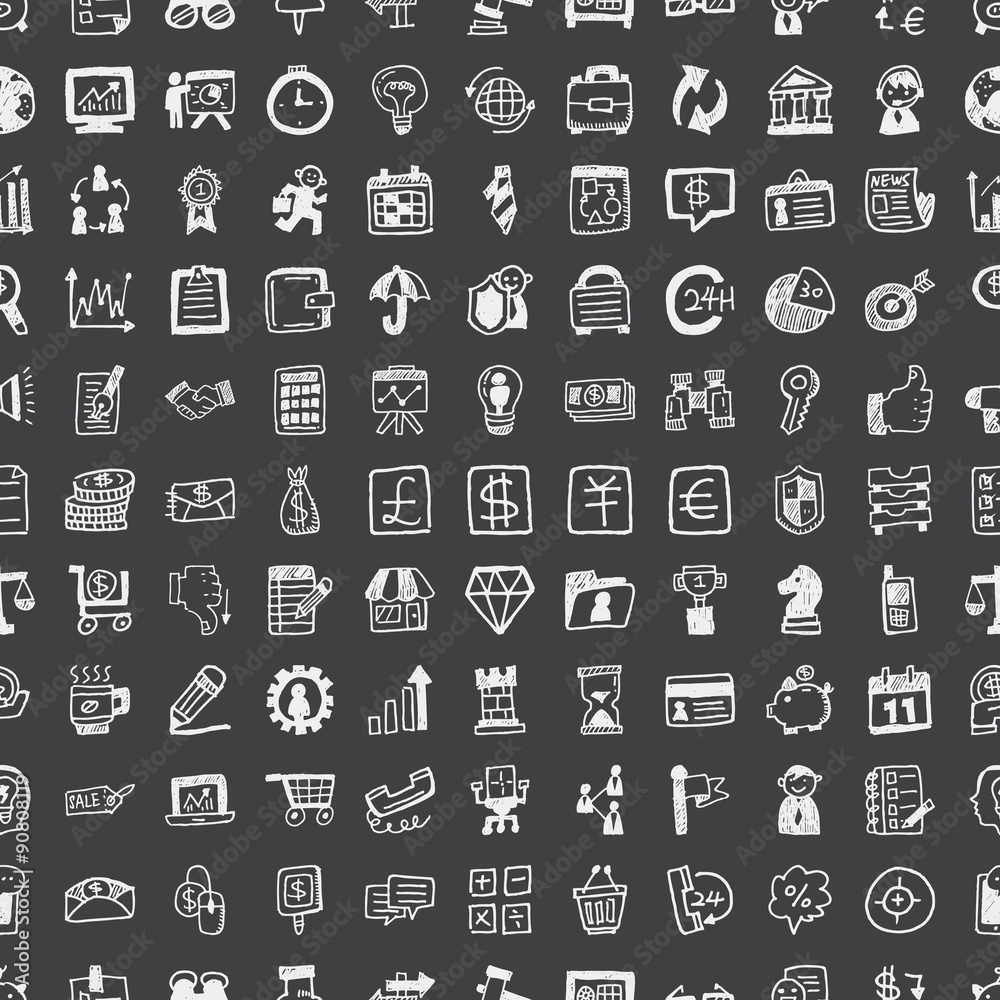 doodle business, seamless pattern background doodle business, seamless pattern background