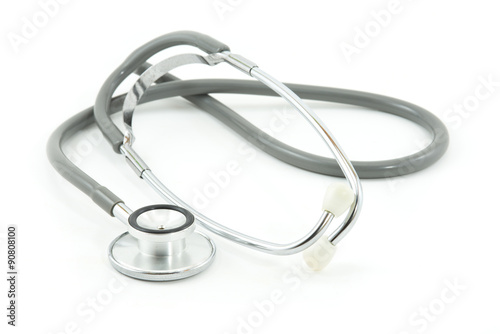  gray stethoscope isolated on white