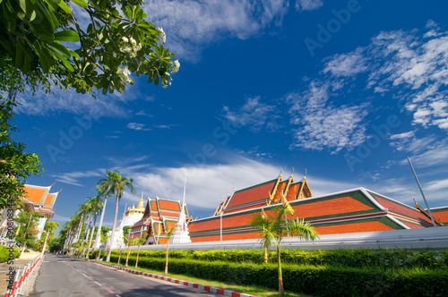 The Golden Mount  Wat Saket  travel landmark of Bangkok  Thailand