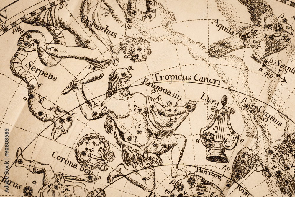 アンティークの天体図