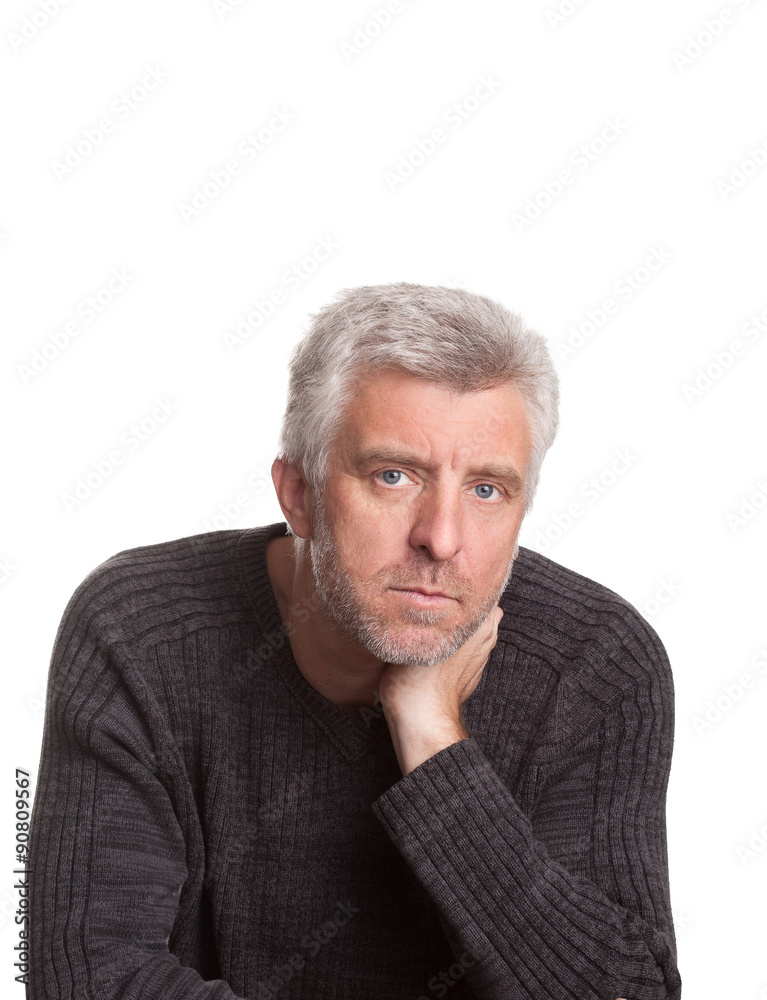 senior adult man lost thought senior adult man lost thought