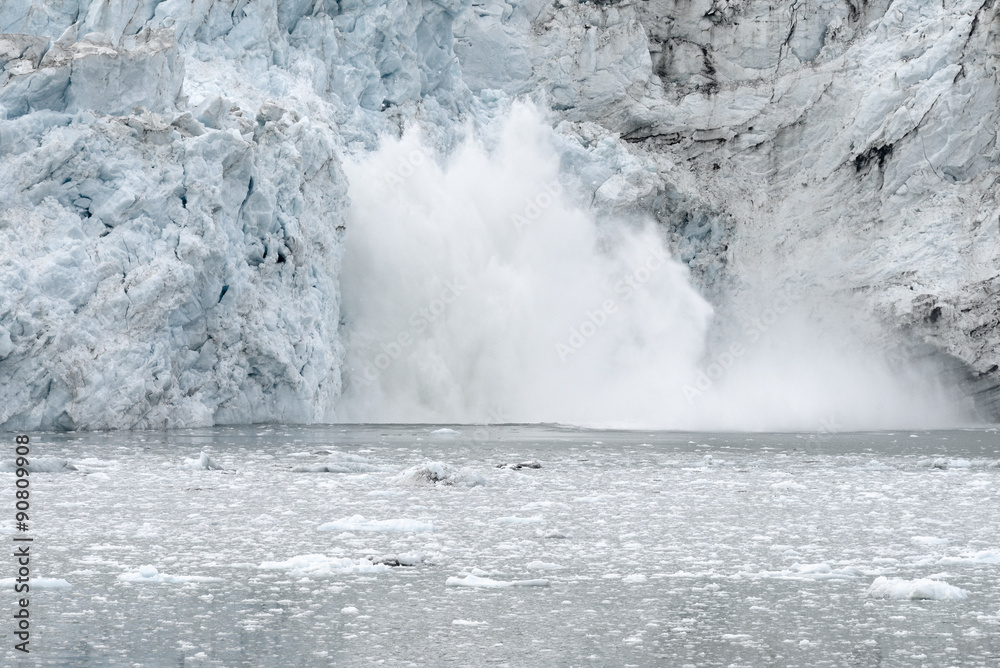 Naklejka premium Margerie Glacier Calving, Glacier Bay National Park, Alaska