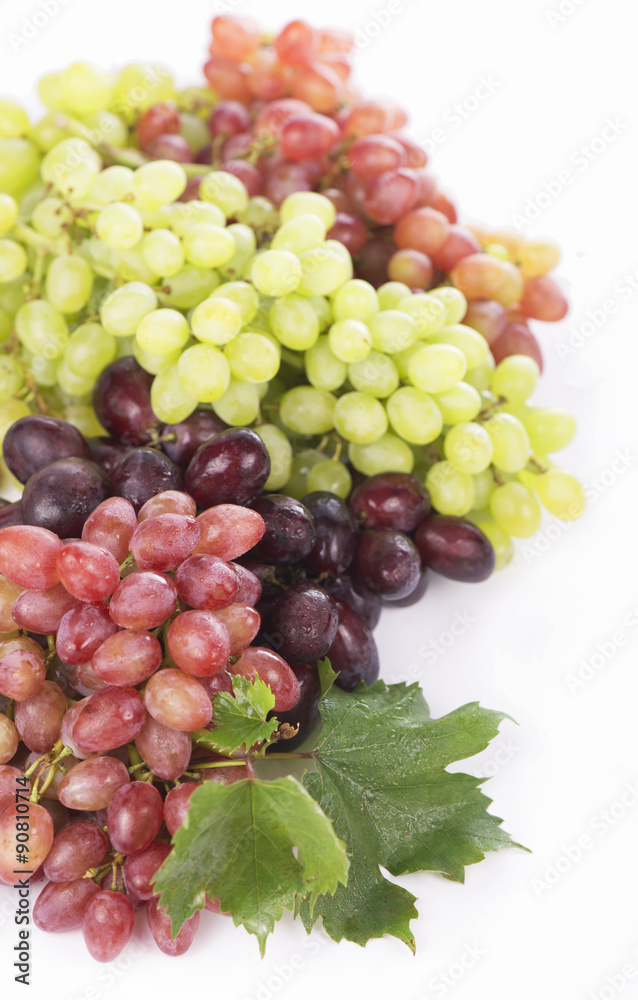Grape cluster with leaves isolated Grape cluster with leaves isolated