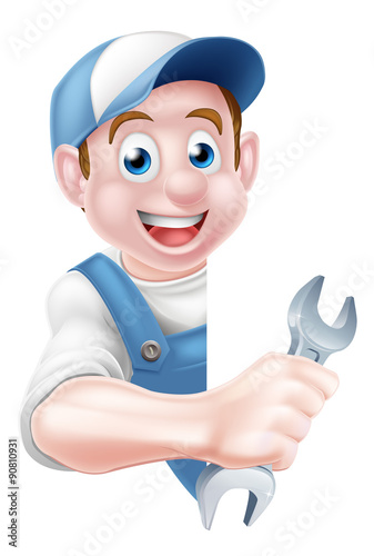Mechanic Cartoon Plumber Man