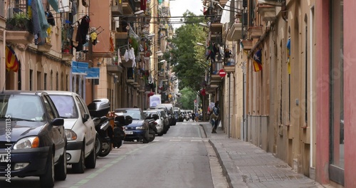 4K Narrow European Barcelona Streets photo