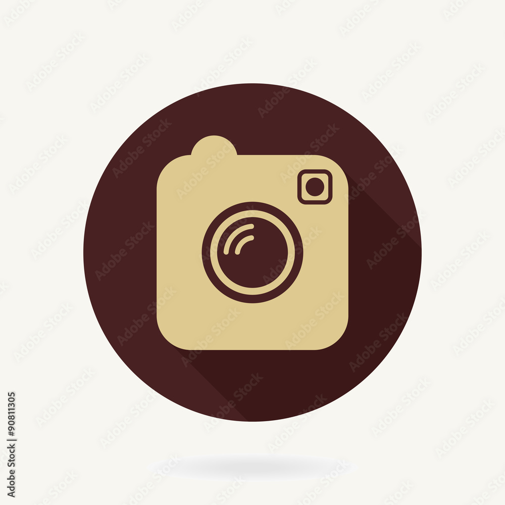 Camera Flat Icon With Long Shadow Camera Flat Icon With Long Shadow